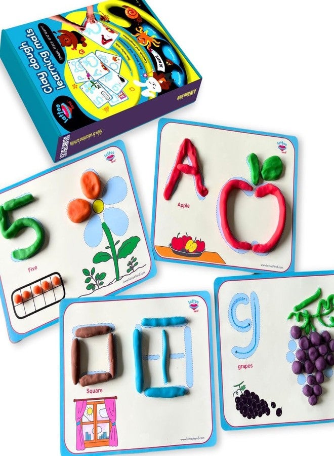 Lattooland Alphabet & Number Playdough Mat for Letter Tracing | 36 Activity Card for Clay, Playdoh, Marker | Learn ABCs, Number & Shape | Educational Montessori Flashcard for Preschool Kid | 2, 3, 4, 5 Year Old - Image 1